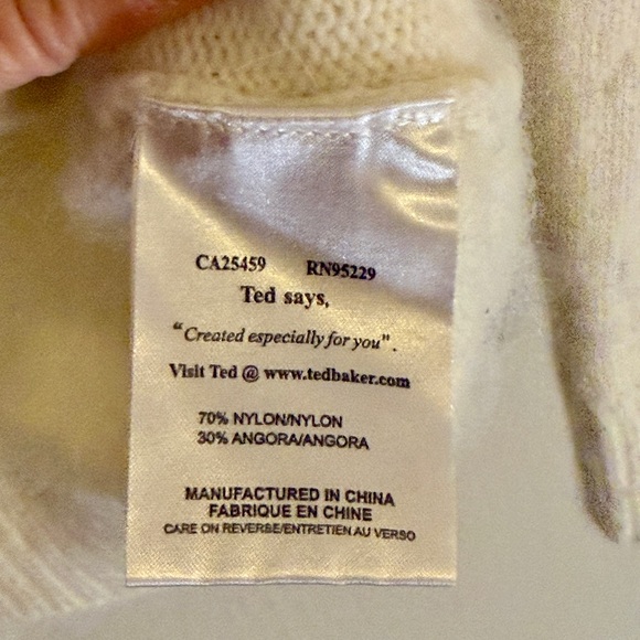 Ted Baker London Cream Nylon Angora Blend Sweater, Ted Baker size 3 - Picture 16 of 16